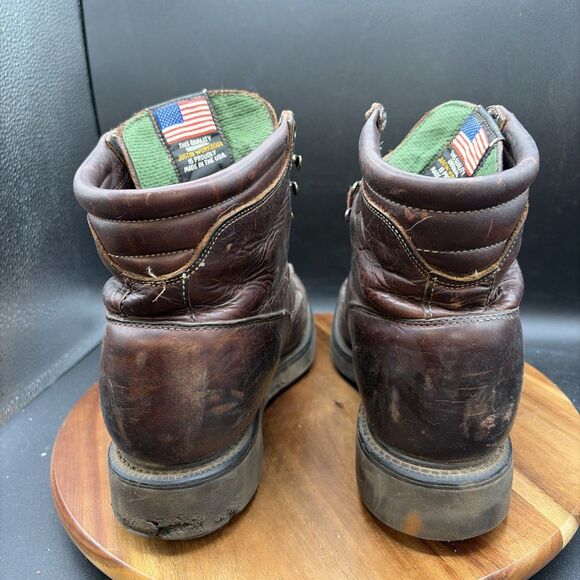 Justin Mens Size 8 769 Brown Leather Western Shoes Fringe Boots Shoes Vintage main image 6